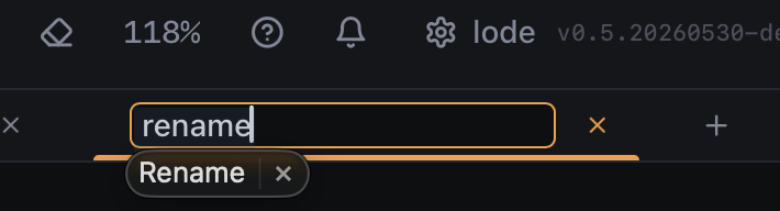 Rename tab
