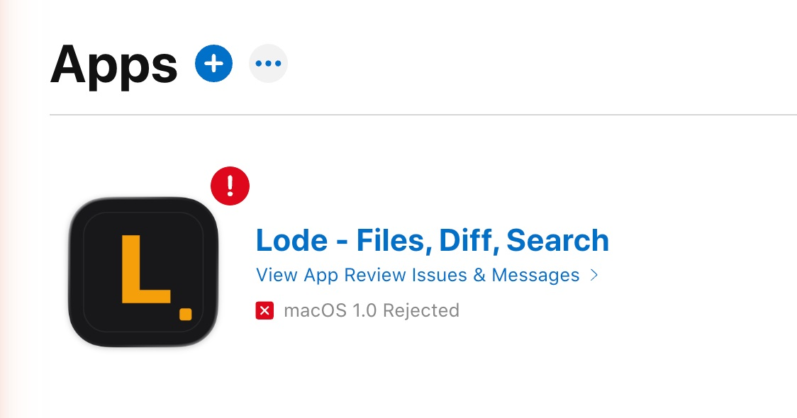 App Store Connect — 拒絕通知 1