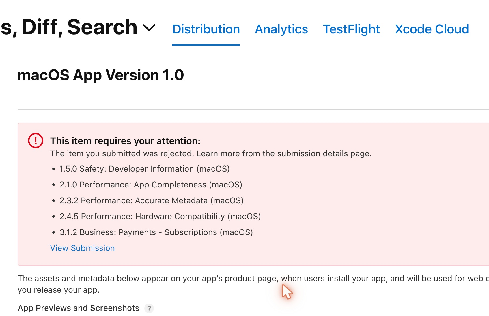 App Store Connect — 拒絕通知 2