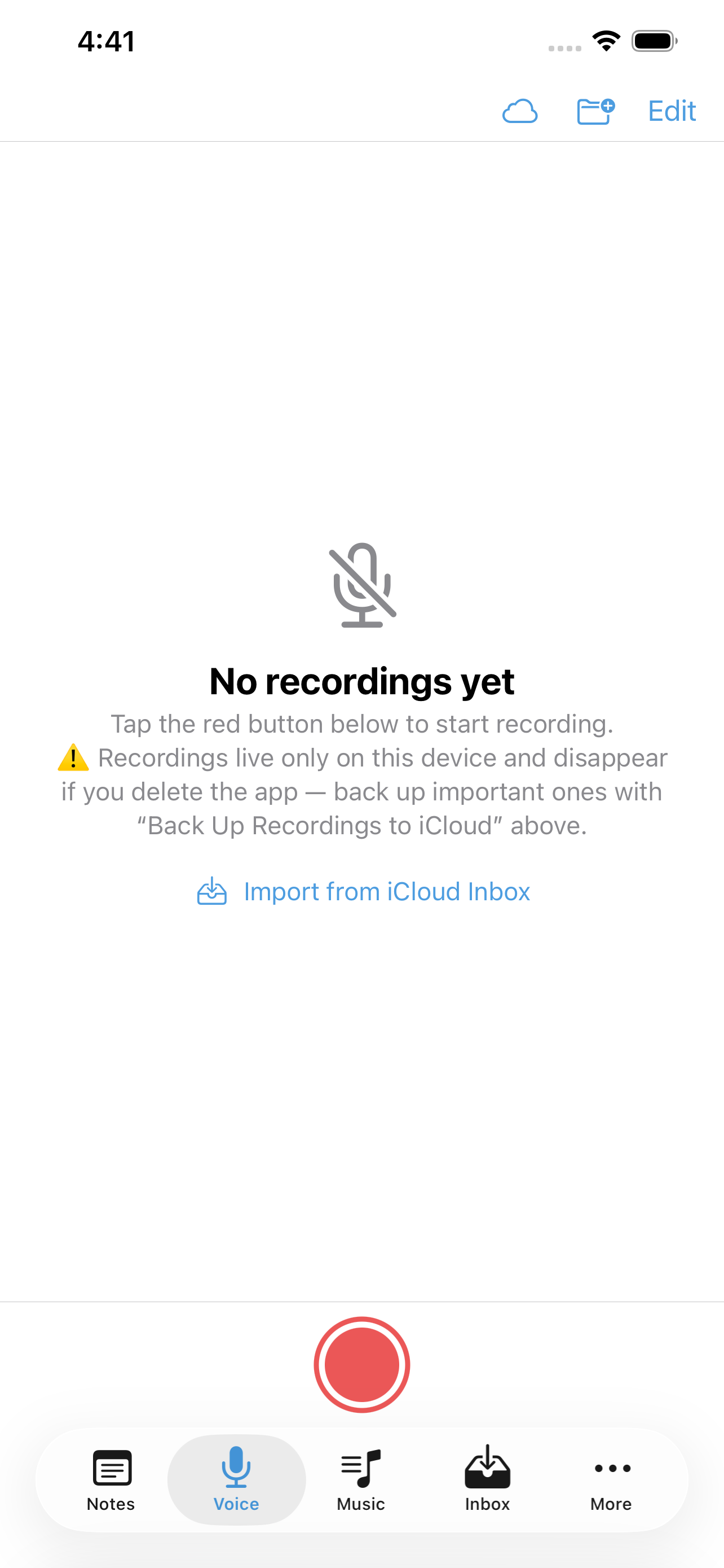 Voice 語音備忘錄音・iCloud 備份